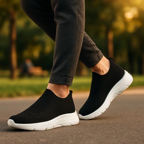 Kraasa PACE Men's Black Walking Shoes - Image 3