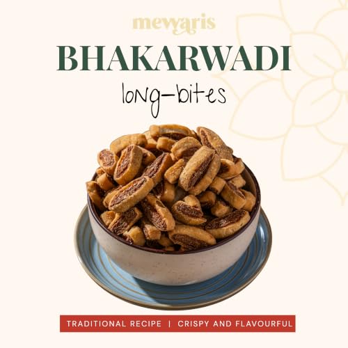 Image of MEWARIS Bhakarwadi | Gujrati Bhakarwadi Sweet, Spicy & Crispy Snacks | Crunchy Tea-Time Munching Snack for Adults | Evening Snacks | 250g Pack of 1