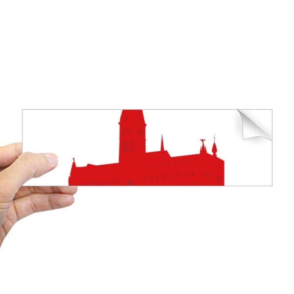 Sticker Hambourg Allemagne rectangulaire rouge pour masquer les rayures de pare-chocs