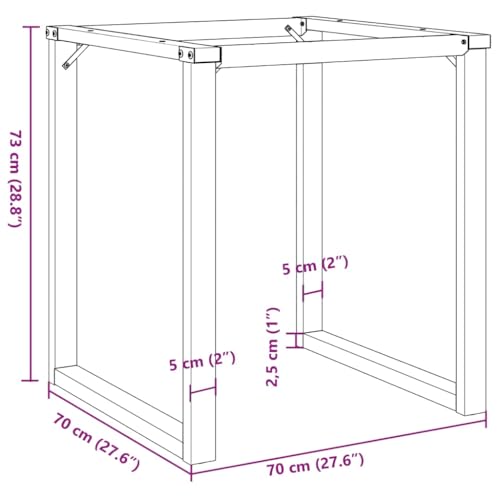 Structure de table en acier thermolaqué robuste pour mobilier design DIY