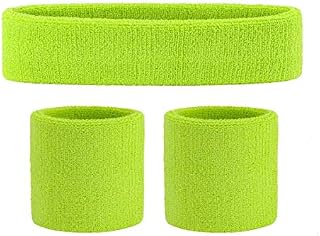 ONUPGO Kids Sweatbands Headband Wristband Set - Athletic Cotton Sweat Band for Sports