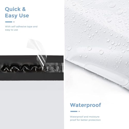 Image of Metronic Poly Mailers 90000 Pack 12 x 15.5, Strong Adhesive Shipping Envelopes for Clothing, Waterproof Shipping Bags for Businesses, Flexible Mailers Poly Bags, Packages Bags Bulk, White