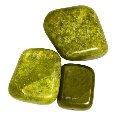 Image of Certified Vesuvianite Crystal Healing Tumbled Stone, Natural Polished Crystals for DIY Crafts, Manifestation, Meditation, Pooja Feng Shui and Reiki Healing (30 Grams)