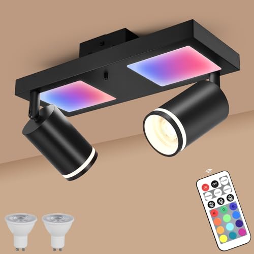 YindaLux LED Deckenstrahler GU10, Deckenlampe Strahler Schwenkbar 350°, Deckenspots für Küche Schlafzimmer Wohnzimmer, Mit GU10 Leuchtmittel