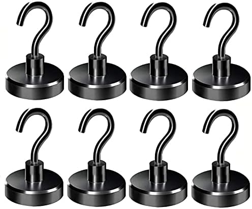 Elefama Strong Magnetic Hooks Heavy Duty 100 LB for Cruise Cabins Refrigerator Hanging BBQ Grill Tools Neodymium Magnets with Hooks Magnetic Hangers Magnet Hooks for Fridge Locker Coat Wreaths