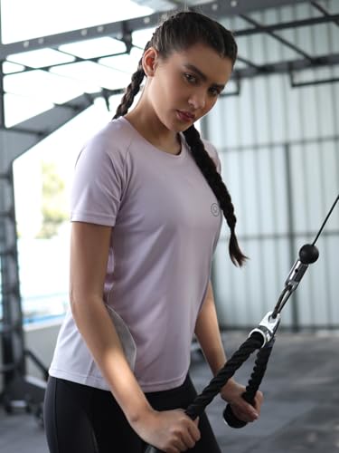 Image of CHKOKKO Gym Tshirt for Women Workout Dry Fit t Shirt Sports Tshirt Lightweight Round Neck Breathable Half Sleeve Activewear Mesh Running Yoga Tops for Woman