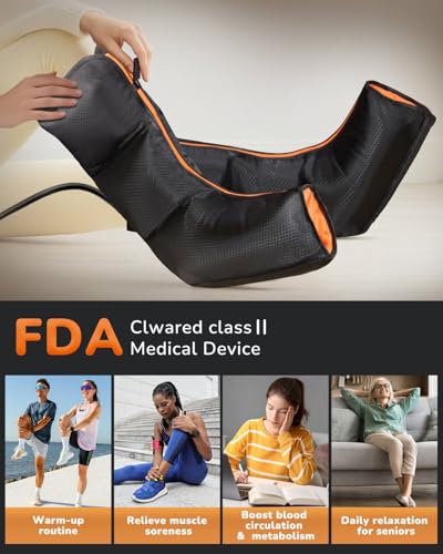 Leg Massager with Heat and Compression : Foot and Calf Massager for Circulation and Pain Relief, Sequential Compression Boots with 6 Modes, 9 Intensity, 3 Heat for Mom, Dad, Him, Her - Image 6