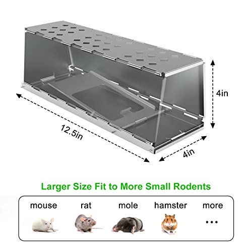 Mouse Trap, Humane Mouse Traps Indoor For Home, No See Kill, Reusable Live Mouse Traps Catch And Release, Durable Rat Traps Pest Control Traps For Rodent Mole Gnat Mice Vole (1 Pack) #TOP1