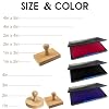 Custom Logo Stamp Personalized Wood Rubber Stamps with Signing Name Image, Make My Own Stamp Round Customized for Business Return Address Crafting #1