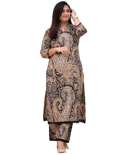 Image of GoSriKi Women's Rayon Viscose Straight Printed Kurta with Palazzo
