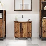mobili da bagno legno vecchio Questo armadio per lavabo moderno combina un design minimalista con funzionalità pratica, perfetto per un bagno contemporaneo.