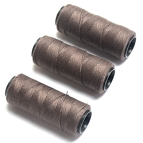 3 rollos de hilo marrón para tejer, 65 yards c/u miniatura 2