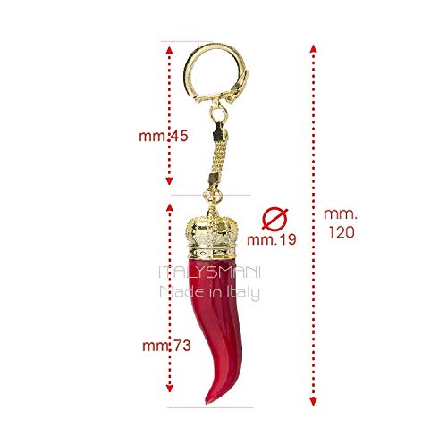 Porte-clés Cornet Napolitain En Acier Plaqué - Amulette Porte-bonheur, Symbole De Chance, Cadeau Pour Femme (modèle B)