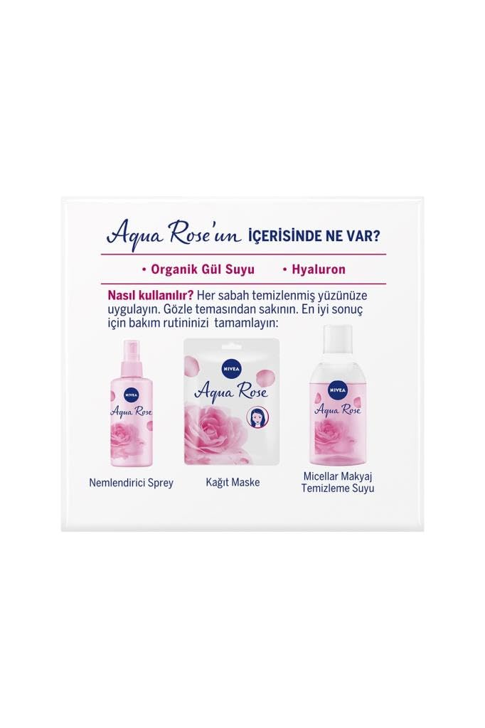 NIVEA Aqua Rose Hyaluron ve Organik Gül Suyu İçeren Nemlendirici Jel Yüz Kremi, 50 ml, 48 Saat Yoğun Nemlendirme, Tüm Cilt Tipleri için, Işıltılı, Pürüzsüz Cilt