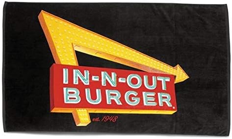 In N Out Burger Large Neon Sign Beach Towel 58x33 inches with Free Bonus
