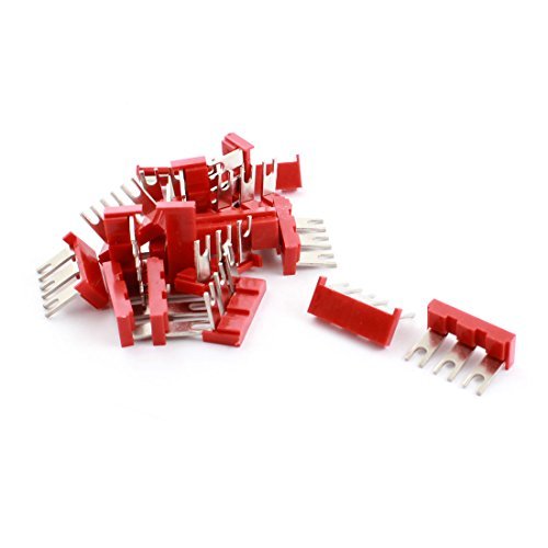 20 Pcs 400V 10A 3Position Terminal Jumper Fork Connector Strip Red