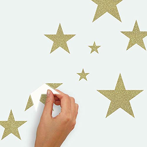 Estrellas doradas adhesivas con brillo de vinilo removible y reutilizable RoomMates 4