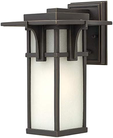 Hinkley 2230OZ Manhattan One Light Wall Mount Lantern, Craftsman/Mission, Bronze, Dark Finish Porch Lights Outdoor Wall