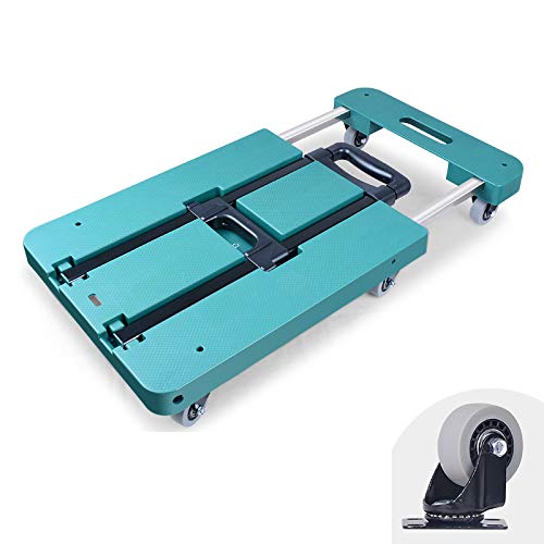 Capacità di carico durevole: realizzato in acciaio ad alta resistenza con un telaio robusto, questo carrello pieghevole supporta fino a 45,4 kg, fornendo prestazioni affidabili per lo spostamento di oggetti pesanti. La piattaforma pianale garantisce un trasporto stabile delle merci, riducendo il rischio di ribaltamento durante le manovre.