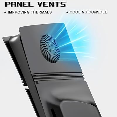 Cover Plates for PS5 Pro Disc Edition with Cooling Vent, PS5 Pro Faceplate ABS Hard Shockproof Anti-Scratch Dustproof Protective Plates, Replacement Side Shell Skin Case for PlayStation 5 Pro -Black