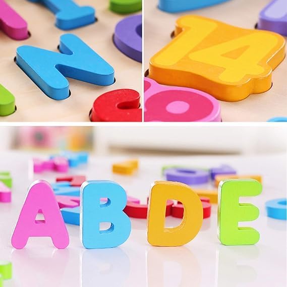 TS WITH TECHSUN Wooden Puzzles for Toddlers for Kids Preschool Learning Toys, Montessori Toddler Puzzles, Alphabet, Number, Shape for Kids 2-4 Years Old (Alphabet Puzzle) 4