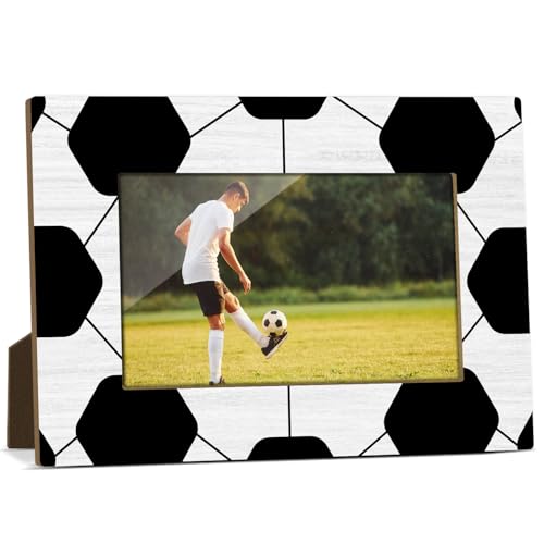 RWSEFK Soccer 4x6 Wood Photo Frame - Sports Theme Gift