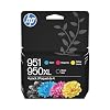 HP Cartuchos de tinta originales 951 cian, magenta, amarillo/950XL negro (paquete de 4) | Works OfficeJet serie 8600 OfficeJet Pro 251dw, 276dw, 8100, 8600 Series | Elegible para Instant Ink | C2P01FN
