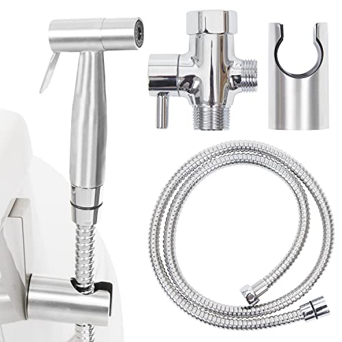 Vive Handheld Bidet  Attachment Bathroom Accessories  Cloth Diaper Sprayer For Toilet Seat  Easy To Install Stainless Steel Cleaner Spray  Hot And Cold Water  Personal Hygiene For Women Men Kid