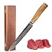 Produktbild Wakoli Olive HS Damastmesser Fleischmesser & Tranchiermesser I 20cm Klinge gefertigt aus 67 Lagen echtem Damaststahl mit edlem Olivenholzgriff & Hammerschlag I Premium Küchenmesser in edler Holzbox