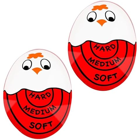 Eggssentials Pack of 2 Red Egg Timer That Goes in Water – Egg Timer for Hard Boiled Eggs and Soft Boiled Eggs, Red Color Fades for Accurate Doneness. Cover