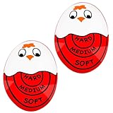 Eggssentials Packung mit 2 roten Eieruhren, die ins Wasser gehen – Eieruhr für hart gekochte Eier und weich gekochte Eier, rote Farbe verblasst für genaue Garzeit.