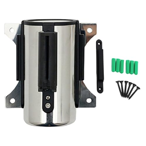 , Wall Mounted Retractable Safety Barriers for Indoor, Fixed Sturdy Slow-Retract Nylon Rope Belt for Outdoor, Banks, Shops
