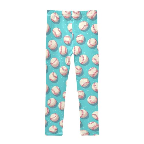 KLL Baseball Pattern Toddler Baby Girl Leggings Stretchy Full Length Athleisure Pants Exercise2
