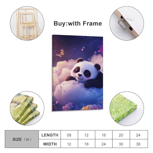 Peintures Sur Toile Panda Éco-Impression HD Durable 30x45cm - 2