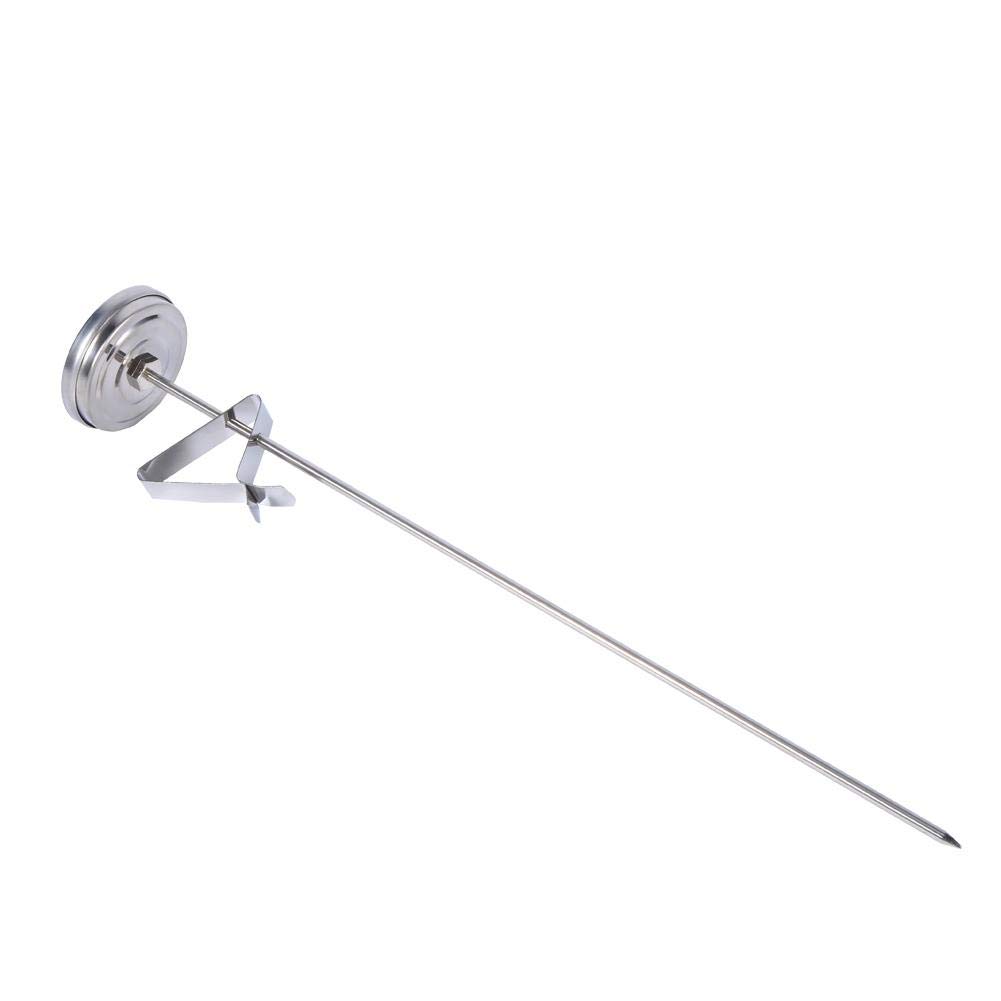 review Meat Thermometer, 12 inch Long Stainless Steel Cooking Probe Thermometer with Clip for Food Meat