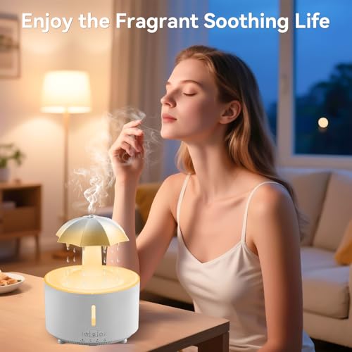 Missfly 300ml Cloud Shape Cool Mist Humidifier Diffuser, 360° Rotatable, Quiet Auto Safety Shutoff, Easy Refill Home Bedroom Office (White) — view 5