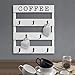 EMAISON Solid Wood Coffee Mug Holder Wall Mounted, Rustic Cup Rack with 8 Hooks Large Space for Big Cups for Kitchen, Home, Coffee Bar Station (White)