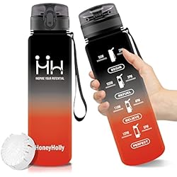 HoneyHolly Botella de Agua Deportes 500ML Sin Bpa & Apertura con un Solo botón Reutilizable Filtro Botella Gimnasio Tritan Plástico para Niños, Sport, Gimnasio, Trekking