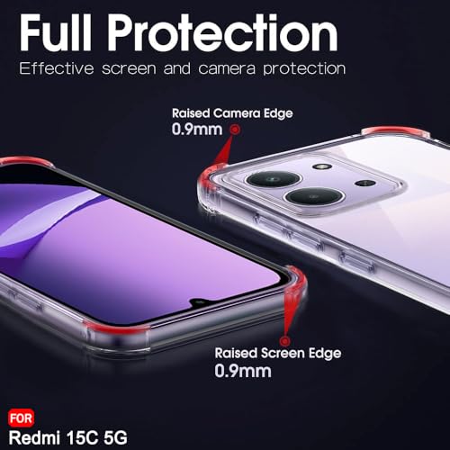 Image of TheGiftKart Crystal Clear Back Cover Case for Mi Redmi 15C 5G | Shock Proof 360 Protection | Hard Clear Back Cover Case for Mi Redmi 15C 5G (PC & TPU, Transparent Bumper)