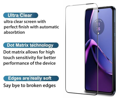 Image of JGD PRODUCTS Original Premium Hd Curved Edges Tempered Glass For Moto G52 4G, G71S, G72, G81 5G, G84, Moto Edge 30 5G With Edge To Edge Coverage And Easy Installation Kit