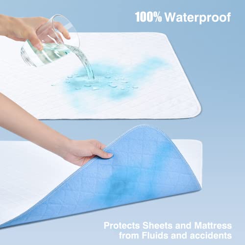 Cozary Washable Underpads, 18"X24" (3Packs) Reusable Incontinence Bed Pads,4-Layer Protection Waterproof,Ultra Absorbent And Machine Washable Bed Pads For Elderly, Adults,Kids,Pets,Oeko-Tex Certified #TOP1