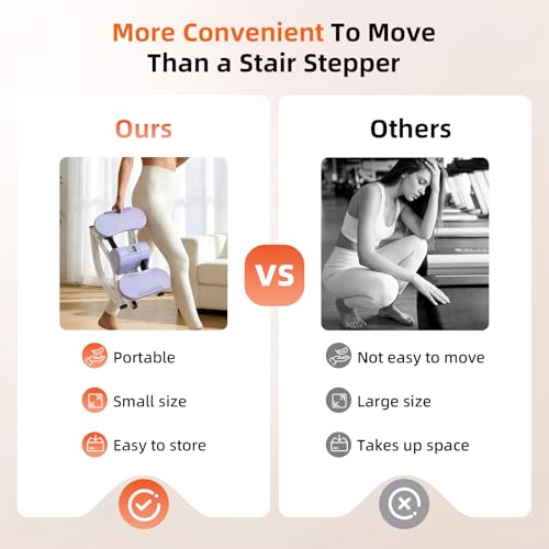 Rock Fitness Stepper, Portable Step Rocker Side to Side at Home, Aerobic Workout Machine Fitness Equipment Suitable for Apartment and Dormitory (Purple) - Thumbnail 5