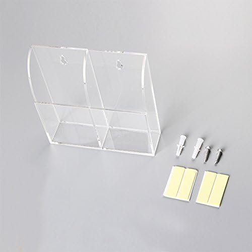 APSOONSELL Remote Control Holder Organizer Wall Mount Acrylic Tidy for Air Conditioner, TV Box, Stereo, 2 Slots