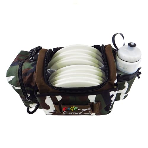 Mint Discs Fade Gear Crunch Box Disc Golf Bag | Starter Bag with 12+ Disc Capacity | Premium Lightweight Disc Golf Shoulder Strap, CAMO