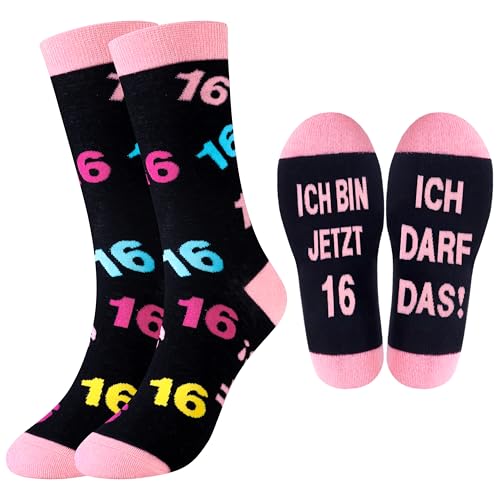 Belloxis 16 Geburtstag Mädchen Geschenke für Jährige Geschenk 16 Jahre Mädchen Geburtstag Jahre Socken Damen 35-38 Baumwolle Socken Geschenke zum