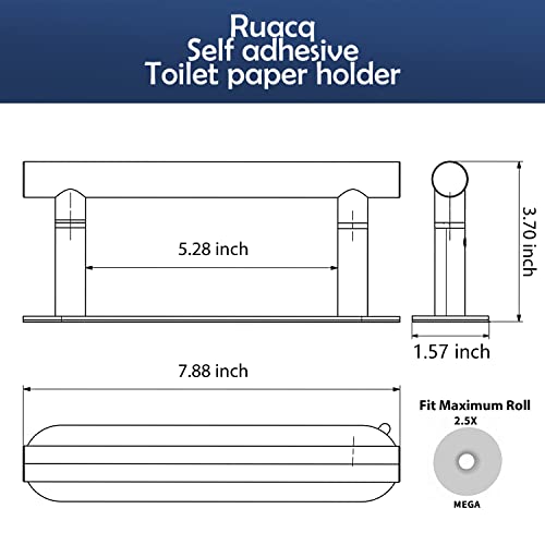 Ruacq Self Adhesive Toilet Paper Holder Brushed Double Post Pivoting Tissue Holders Roll Holder Hangers Bathroom Tissue Roll Holder Sus 304 Stainless Steel Modern Wall Mounted Or Self-Adhesive #TOP5