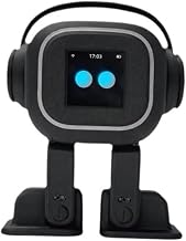 Robot Chatbot de IA hecho de ABS con interacción emocional, control de voz, funciones de canto y baile para entretenimiento y comunicación con niños y adultos (negro)