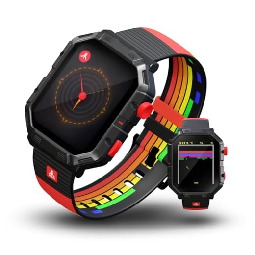 My Play Watch Atari 2600, Retro Gaming Smart Watch with Selective Tech, All Day Fitness Tracker, Built-in Centipede™, Pong™, Missile Command™, Super Breakout™, IP68 Water Resistant