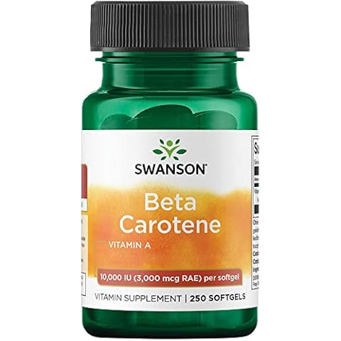 Swanson Beta Carotene (Beta-Carotin), 10000IU (3000mcg), 250 Weichkapseln, hochdosiert, Laborgeprüft, Glutenfrei, Ohne Gentechnik Cover