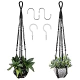 Macrame Plant Hanger for 5 to 10 Inch Plant Pots, Set of 2 Indoor Handmade 35 Inch Woven Rope Hanger